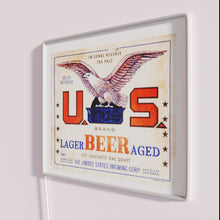 Charger l&#39;image dans la galerie, Vibrant Distressed USA Lager Beer Neon Sign for Retro Bar Decor