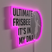 Charger l&#39;image dans la galerie, Neon sign declaring Ultimate Frisbee enthusiast&#39;s lifelong passionate dedication to sport.