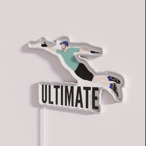 Neon sports decor for ultimate frisbee enthusiasts and athletes' dens