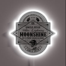 Charger l&#39;image dans la galerie, Vintage-inspired Duke Boys&#39; moonshine still neon sign in worn colors.