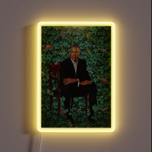 Unframed Neon Art Piece Depicting Former U.S. President Barack Obama