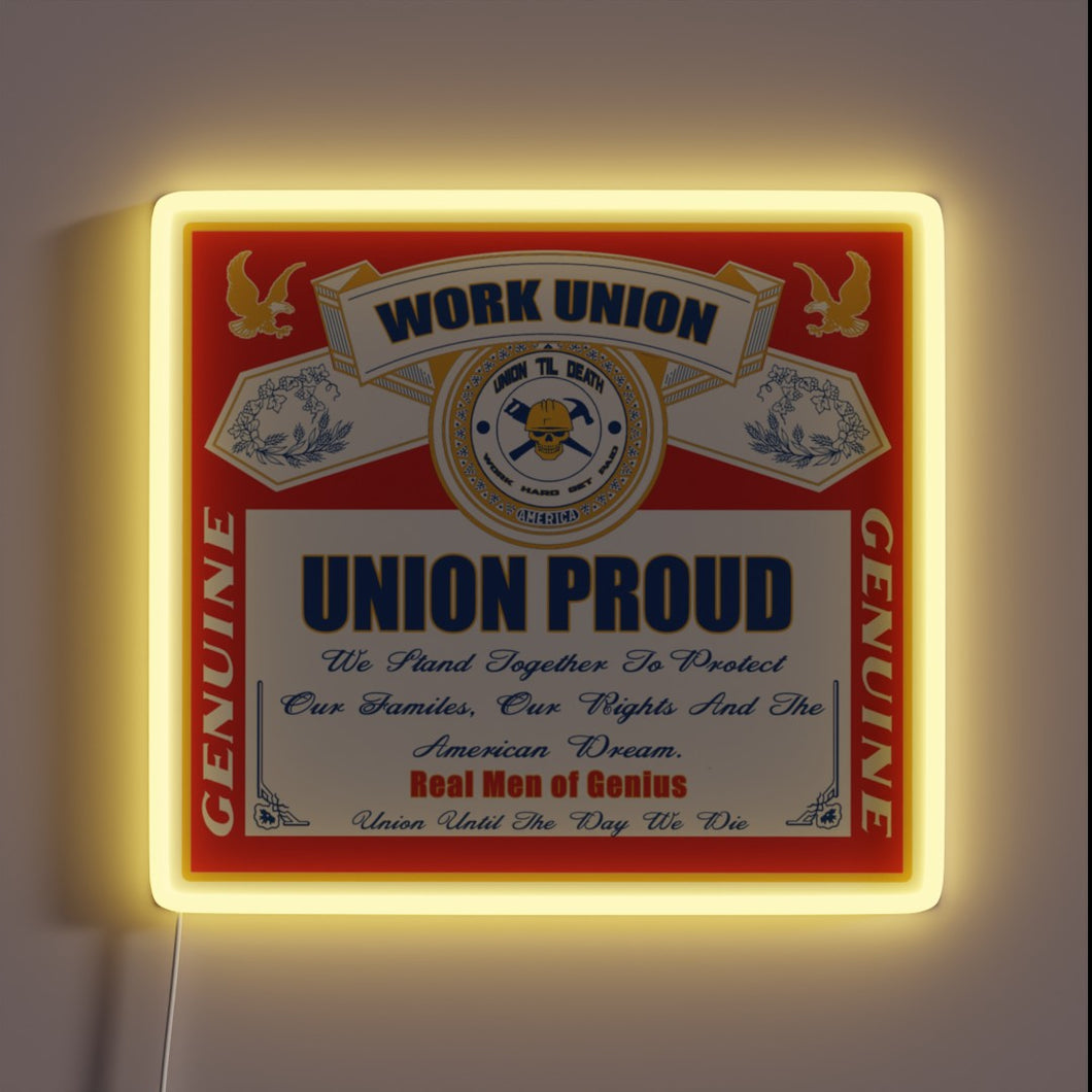 Genuine Union Pride Illuminated with Vibrant RGB Neon Lighting Effect