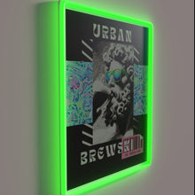 Charger l&#39;image dans la galerie, Vibrant urban bar decor with customizable colorful LED lighting accents.