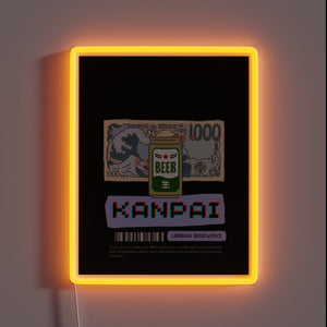 Eye-catching Urban Brewski bar decor with customizable colorful LED lighting.