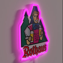 Charger l&#39;image dans la galerie, Neon sign featuring Rothaus in vibrant urban revitalized mixed-use brewery spaces.