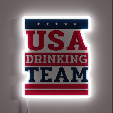 Vibrant USA Drinking Team LED Neon Sign with Colorful Accents