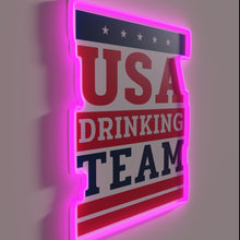 Charger l&#39;image dans la galerie, USA Drinking Team RGB Neon Bar Sign, College Party Decorations