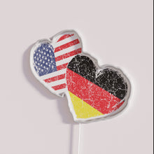 Charger l&#39;image dans la galerie, Neon American German flag heart symbol international friendship cultural decor light