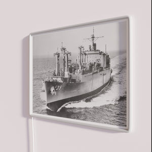 Nautical themed USS Kiska AE-35 ship store LED neon signage
