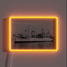 Charger l&#39;image dans la galerie, Nautical nostalgia decor with vibrant glow of USS Mazama sign