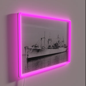 Vintage Navy Ship Decor USS Mazama AE-9 Store Sign Neon