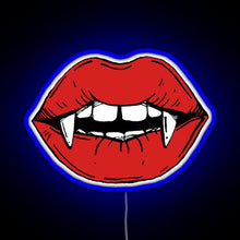 Charger l&#39;image dans la galerie, Vampire red lips on black background RGB neon sign blue