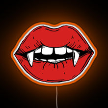 Charger l&#39;image dans la galerie, Vampire red lips on black background RGB neon sign orange