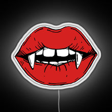 Charger l&#39;image dans la galerie, Vampire red lips on black background RGB neon sign white 