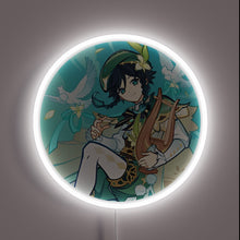 Charger l&#39;image dans la galerie, Venti Genshin Impact neon sign with white glow.