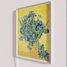 Charger l&#39;image dans la galerie, Vincent Van Gogh&#39;s iconic irises recreated in vibrant rgb neon light