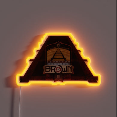 Retro American Craft Beer Sign with Brown Glass Neon Lighting