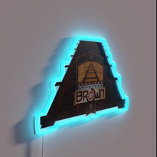 Charger l&#39;image dans la galerie, Retro-inspired American brown beer bar decor in vibrant neon lighting.