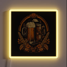 Charger l&#39;image dans la galerie, Retro bar decor with vintage beer theme neon signage.