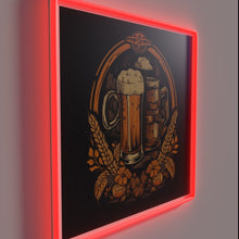 Charger l&#39;image dans la galerie, Vintage beer bar decoration with colorful RGB illuminated neon signage