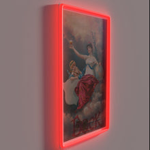Charger l&#39;image dans la galerie, Vintage beer advertisement poster replica in bold RGB neon lighting