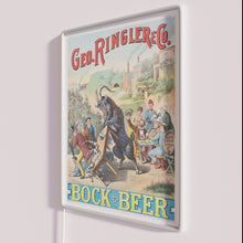 Charger l&#39;image dans la galerie, Retro German Beer Sign Artwork Vintage Bock Neon Bar Decor