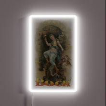 Charger l&#39;image dans la galerie, Antique advertisement art featuring vintage Bock beer imagery and typography.