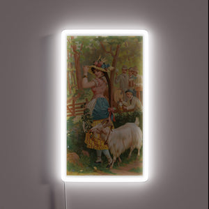 Vintage advertisement featuring a classic bock beer sign design.