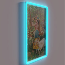 Charger l&#39;image dans la galerie, Vintage beer advertisement art reproduction with RGB neon glow effect.