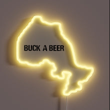 Charger l&#39;image dans la galerie, Retro Buck a Beer Ontario Canada Map with Neon Accents