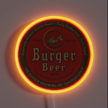 Charger l&#39;image dans la galerie, Brightly glowing vintage advertisement for The Burger Brewing Co in Cincinnati