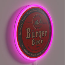 Charger l&#39;image dans la galerie, Classic neon sign for vintage burger enthusiasts and beer lovers alike.