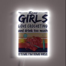 Charger l&#39;image dans la galerie, Vintage Neon Sign Capturing Whimsical Moment of Crochet Addiction Freedom