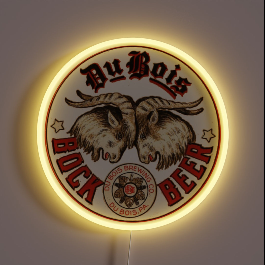 Vintage Dubois Bock beer advertisement sign from Dubois Brewing Co.