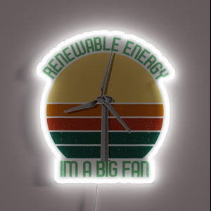 Earth-friendly renewable energy enthusiast gift in vibrant RGB neon display.