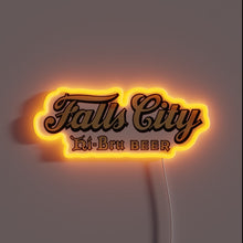 Charger l&#39;image dans la galerie, Retro-illuminated advertisement for vintage Falls City beer brand in Louisville.
