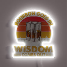 Charger l&#39;image dans la galerie, Bourbon Connoisseur&#39;s Wise Whiskey Enthusiast Distilled Knowledge in Neon Letters