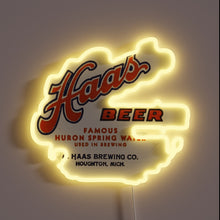 Charger l&#39;image dans la galerie, Retro Neon Sign advertising Vintage Haas Beer from Haas Brewing Co.