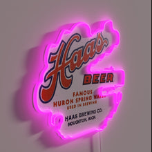 Charger l&#39;image dans la galerie, Vintage Haas Brewing Company Neon Sign from Haughton Michigan Established