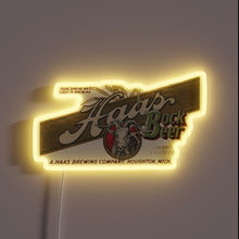 Charger l&#39;image dans la galerie, Retro Haas Bock Beer Sign from Houghton Michigan&#39;s Haas Brewing Company
