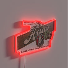 Charger l&#39;image dans la galerie, Vintage Haas Bock Beer Sign from Haas Brewing Co Michigan.