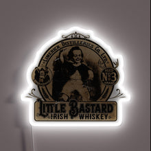 Charger l&#39;image dans la galerie, Retro illuminated whiskey advertisement with colorful neon signage glow effect.