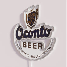 Charger l&#39;image dans la galerie, Vintage Oconto Beer Sign with RGB Colorful Neon Art Lighting