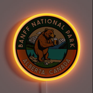 Add vintage glamour with this retro-style Banff neon decal
