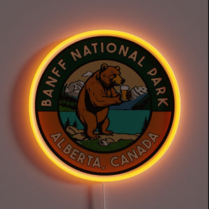 Add vintage glamour with this retro-style Banff neon decal