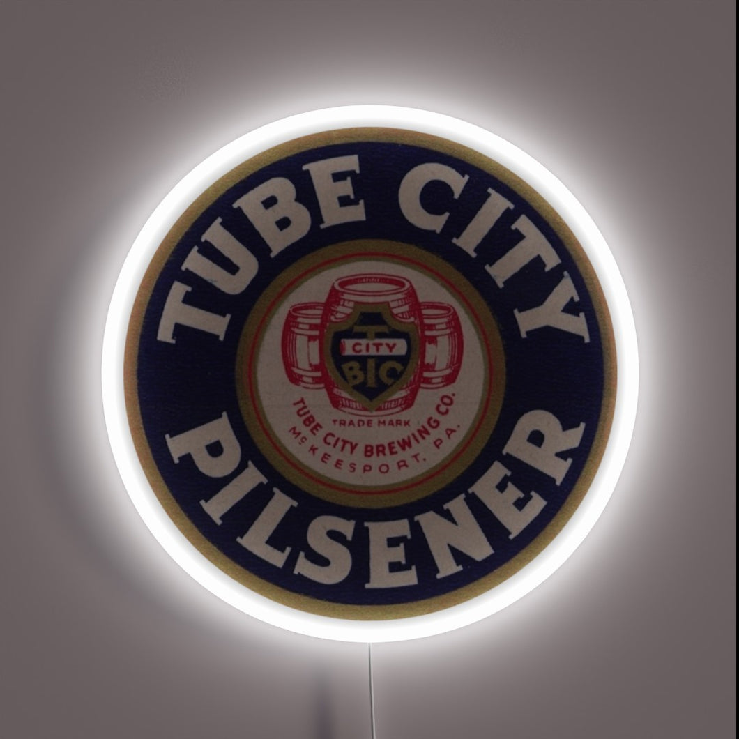 Retro-themed neon beer sign from McKeesport's iconic Tube City Brewing Co.