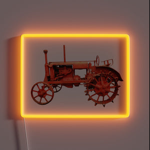 Vintage tractor print with neon accents adds rustic charm instantly.