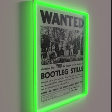 Charger l&#39;image dans la galerie, Vintage 1949 Prohibition Era Whiskey Still Warning Neon Sign Illumination.