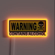 Charger l&#39;image dans la galerie, Caution: Brightly Colored Neon Sign with Warning of Alcohol Content