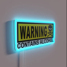 Charger l&#39;image dans la galerie, Warning Contains Alcohol Bright Sign with RGB Neon Illumination